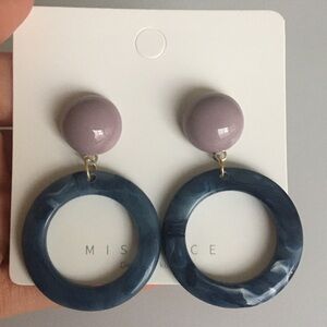 Miss Nice Design By Korea Marble Look Dangle Earrings